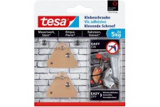 tesa Vis Adhesives Ajustables pour Brique et Pierre - Pour Accrocher et Aligner des Objets Jusqu'a  5 kg - Surfaces Interieures 