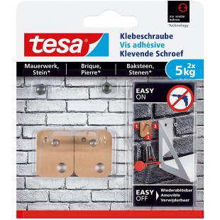 Vis adhesive rectangulaire tesa pour la brique et la pierre 5 kg, 2 pieces