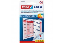 Tesa TACK Pate a  Fixer XL - Gommettes Adhesives Repositionnables pour Fixer des Objets Legers sur des Surfaces Solides - 36 Pas