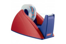 Tesa Easy Cut Derouleur de Bureau Professionnel - Devidoir Rechargeable pour Ruban Adhesif de 33 m x 19 mm - Bleu/Rouge