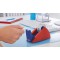 Tesa Easy Cut Derouleur de Bureau Professionnel - Devidoir Rechargeable pour Ruban Adhesif de 33 m x 19 mm - Bleu/Rouge