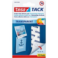 Tesa TACK Pate a  Fixer - Gommettes Adhesives Repositionnables pour Fixer des Objets Legers sur des Surfaces Solides - 72 Pastil