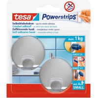 Tesa Powerstrips Crochets Amovibles ROND - Fixation Extra Forte - Crochet Adhesif pour Verre, Carrelage, Bois, Plastique et autr