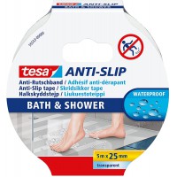Tesa ANTI-SLIP Adhesif Antiderapant Bain & Douche Waterproof - Bande Adhesive Antiderapante de Protection pour Surfaces et Sols 