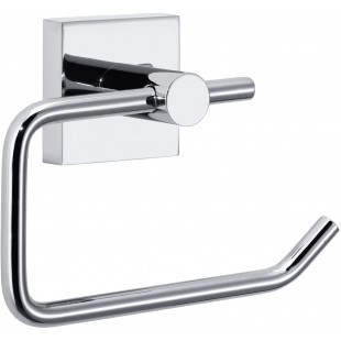 tesa Ekkro Derouleur Papier Toilette, finition brillante Metal Chrome, adhesif, technologie sans Percer, 53 mm x 140 mm x 99 mm