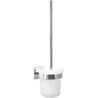 tesa Ekkro Ensemble mural brosse WC, finition brillante Metal Chrome, Montage sans percage, 390mm x 116mm x 147mm, 145 mm x 112 