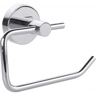 Tesa Smooz derouleur papier toilette sans couvercle, metal chrome, arrondi : l'elegant support a  papier wc en metal chrome impr