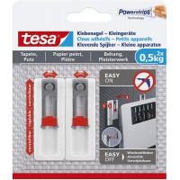 Tesa Clous Adhesifs pour la Fixation d'un Routeur Wifi sur Papier Peint et Platre - Ajustable et Auto-adhesif - Adher