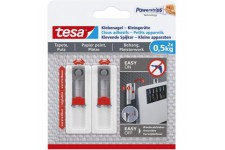 Tesa Clous Adhesifs pour la Fixation d'un Routeur Wifi sur Papier Peint et Platre - Ajustable et Auto-adhesif - Adher