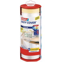 Tesa 56769-00000-02 Derouleur + Easy Cover Premium XL, (bache + Ruban de masquage) 17m x 2600mm, Transparent
