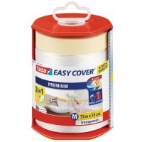 Tesa Easy Cover Film PREMIUM - Film de Masquage 2 en 1 pour Peinture et Ruban de Masquage - Rechargeable avec Distributeur - 33 