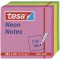 Tesa Neon Bloc-Notes Repositionnables 75 X 75 Mm Tricolore