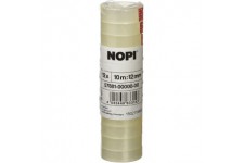 NOPI Ruban adhesif transparent 10 m x 12 mm (lot de 12)