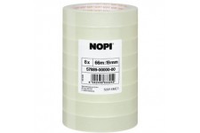 Nopi Lot de 8 rouleaux de ruban adhesif 19 mm x 66 m Transparent