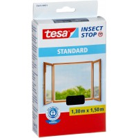 Tesa Moustiquaire pour fenetre, qualite standard, anthracite, transparent, 1,3 m x 1,5 m (differents Sets de Spar, avec ou sans 