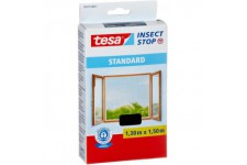Tesa Moustiquaire pour fenetre, qualite standard, anthracite, transparent, 1,3 m x 1,5 m (differents Sets de Spar, avec ou sans 