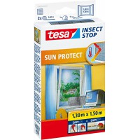 Tesa Insect Stop Hook & Loop SUN PROTECT Moustiquaire pour Fenetres avec Protection Solaire - Avec Bande Scratch Auto-Adhesive -