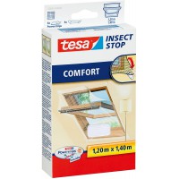 Tesa Insect Stop COMFORT Moustiquaire pour Fenetre de Toit - Toile Anti-Insectes pour Lucarne - Sans Percage - 120 cm x 140 cm -