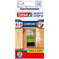 Tesa Insect Stop COMFORT Moustiquaire pour Portes - Protection Anti Insectes en Deux Parties - Bande Auto-Adhesive Easy-On Easy-