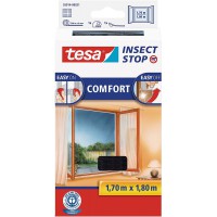 Tesa Insect Stop COMFORT pour Porte-Fenetres - Moustiquaire avec Ruban Auto Agrippant - Filet Anti-Moustique - Anthracite, 170 c