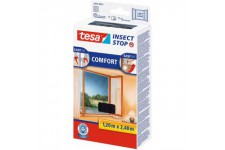 Tesa Insect Stop COMFORT pour Porte-Fenetres - Moustiquaire avec Ruban Auto Agrippant - Filet Anti-Moustique - Anthracite, 120 c