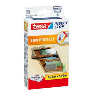 Tesa Insect Stop SUN PROTECT Moustiquaire pour Fenetre de Toit - Toile Anti-Insectes pour Lucarne avec Protection Solaire - Sans