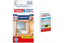Tesa Insect Stop COMFORT pour Porte-Fenetres - Moustiquaire avec Ruban Auto Agrippant - Blanc, 120 cm x 240 cm & Insect Stop Aut