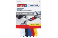 tesa On & Off Cable Manager SMALL 5 Pieces 20cm x 12mm