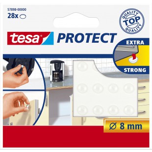 tesa Protect Lot de 28 Pastilles antibruit/antiderapantes Protect Ø 8 mm