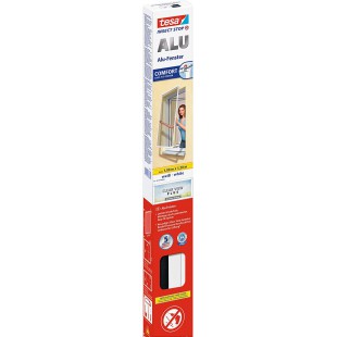 tesa Insect Stop Cadre ALU COMFORT pour Fenetres - Cadre en Aluminium pour Fenetres avec Moustiquaire - Toile Clear View - Sans 