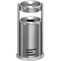 6291 Cendrier de securite rond en forme de tec, argent