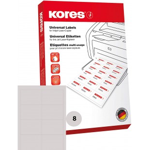 Kores Etiquettes universelles 10,5 x 7,4 cm 100 feuilles A4 Blanc