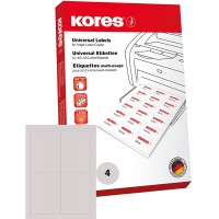 Kores Etiquettes universelles 9,91 x 13,9 cm 100 feuilles A4 Blanc