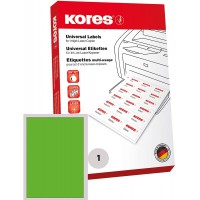 Kores Etiquettes universelles 21 x 29,7 cm 100 feuilles A4 Vert