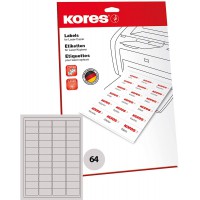 Kores Etiquettes universelles 4,85 x 2,54 cm 25 feuilles A4 Blanc