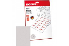 Kores Etiquettes imprimables CD/DVD 11,7 x 1,7 cm 25 feuilles A4 Blanc