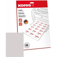 Kores Points marquages imprimables Ø 4 cm 25 feuilles A4 Blanc