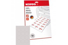 Kores Points marquages imprimables Ø 6 cm 25 feuilles A4 Blanc