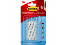 Command Crochets de Fixation, Lot de 20 Mini-Crochets et de 24 Petites Bandes Adhesives, Transparent - Crochets pour la Decorati