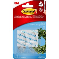 Command Crochets Ovales Moyens Transparents, 2 Crochets 4 Languettes, 900 g