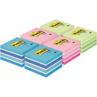 Post-it Cube notes pastel 76 x 76 mm 450 feuilles/bloc Lot de 6 (2 roses + 2 verts + 2 bleus)