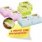 Post-it Cube notes pastel 76 x 76 mm 450 feuilles/bloc Lot de 6 (2 roses + 2 verts + 2 bleus)