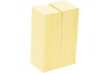 Post-It Notes reyclees jaunes 24 blocs de 100 feuilles - 38x51mm