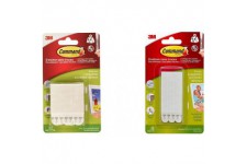 Command 57708 Bandes de Suspension pour Cadre - 8 pieces, Blanc, Taille M & Languettes pour Accrochage de Tableaux avec Bords Et