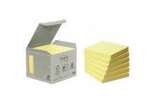 Post-it Note recyclee 76 x 76 mm Tour de 6 blocs Jaune pastel
