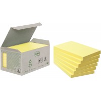 Post-it - BP272 - Note recyclee - 76 x 127 mm - Tour de 6 blocs - Jaune pastel