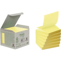 Post-it Z Notes recyclees jaunes 76x76mm - Lot de 6 blocs