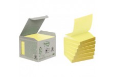 Post-it Z Notes recyclees jaunes 76x76mm - Lot de 6 blocs