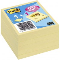 Post-it - BP370 - Note - 76 x 76 mm - Lot de 6 blocs dont 1 gratuit - Jaune