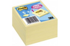 Post-it - BP370 - Note - 76 x 76 mm - Lot de 6 blocs dont 1 gratuit - Jaune